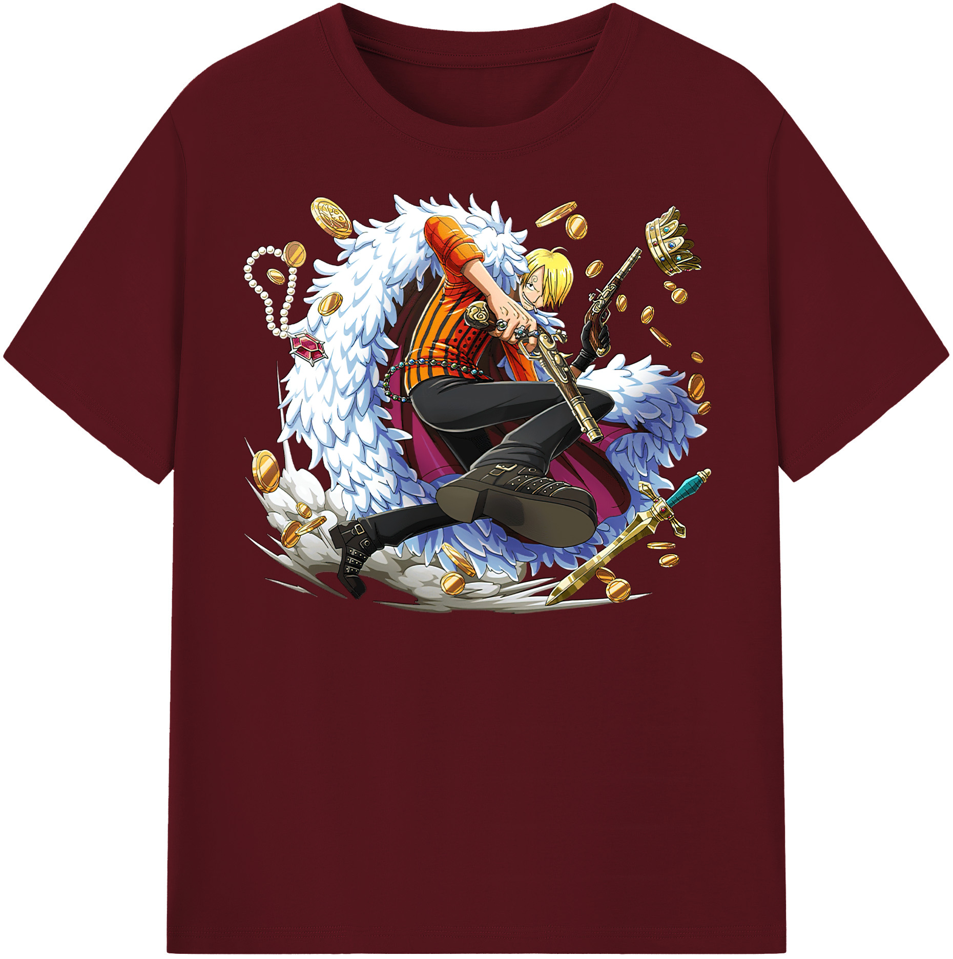 ワンピース サンジ ONE PIECE Sanji 綿100％半袖Tシャツ（フロントプリント）
